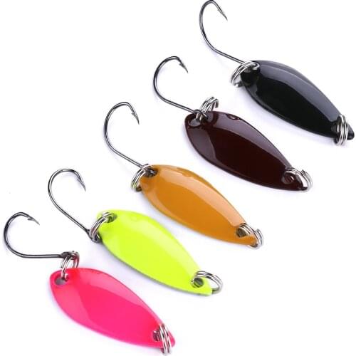 3cm 2.6g artificial spoon lures hard bait spinner bait multicolor 100pcs/lot fishing spoon lure trout lure bass lure