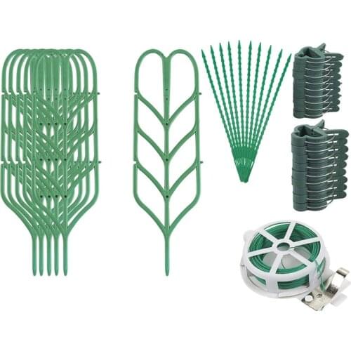 37Pcs Plant Trellis for Climbing Plants Bundle Pack - Leaf Shape Houseplants Trellis,Plant Clips,Zip Ties,Wire Twist Tie