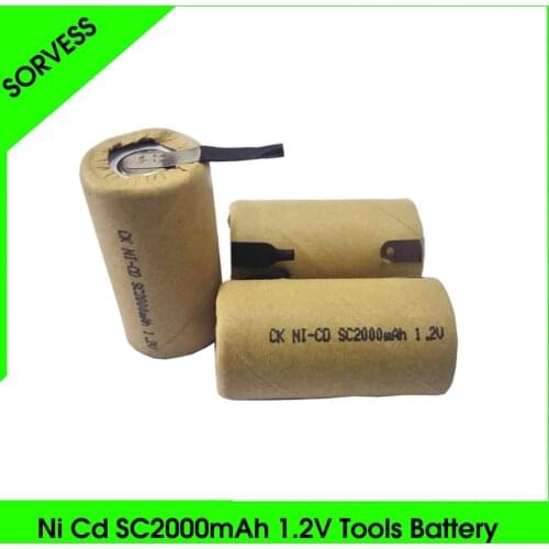 4/8PCS 1.2V SC2000mAh Power Drill Rechargeable Battery Ni Cd Batteries With Welding Tabs Points For Charging Hand Drill Tools
