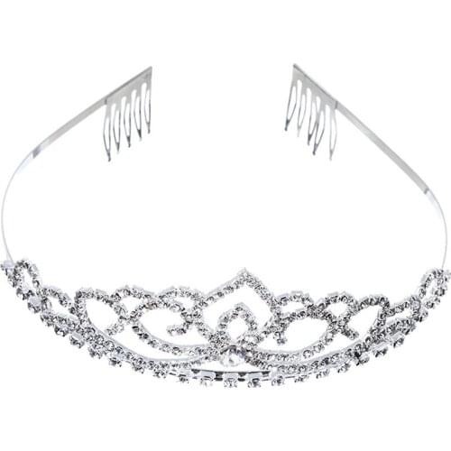 Childrens princess bride diamond tiara crown crown combs inserted comb hair bands wedding dress decoration