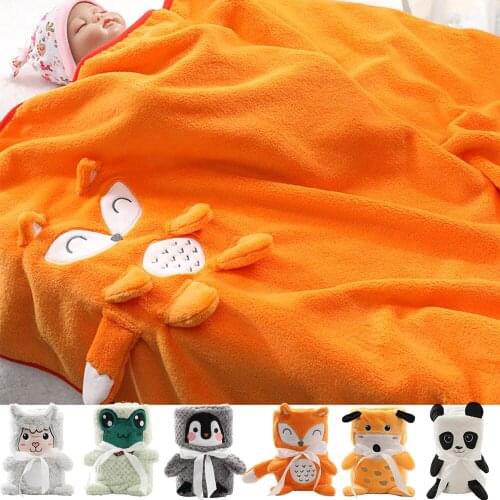 Cute Cartoon Animal Air Conditioning Blanket Dinosaur Children Roll Carpet Flannel Office Nap Blanket Gifts for Baby 0-10Yrs