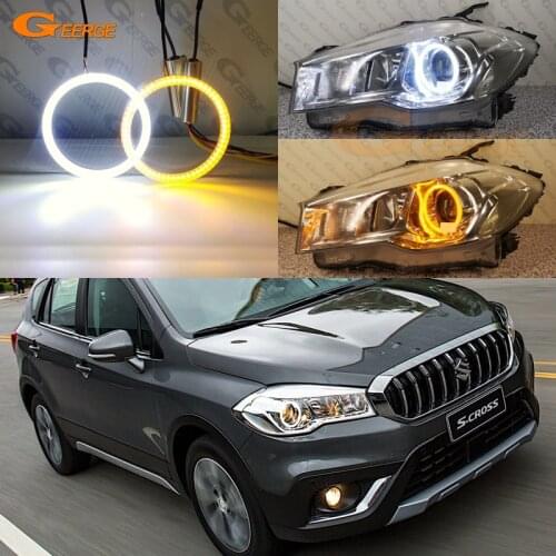 For Suzuki SX4 S-Cross JY facelift 2017 2018 2019 Ultra Bright Day Light RGB SMD COB LED Angel Eyes halo rings Car styling