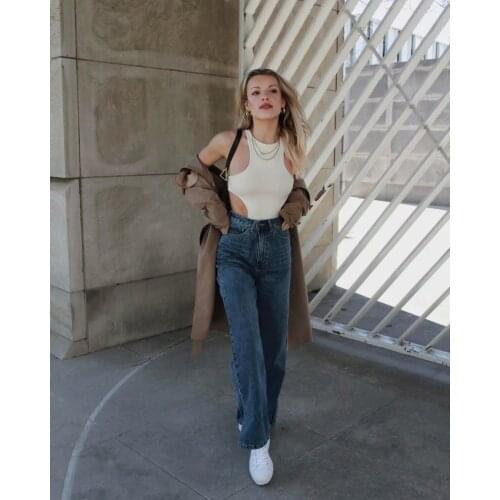 European and American style white inner wear round neck slim design sense round neck sling one-piece vest women trendy