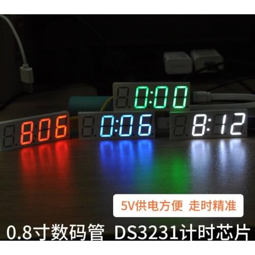 Digital Tube Clock DS3231 Clock Module LED Noctilucent Electronic Clock DIY Kit Vehicle Clock Engine
