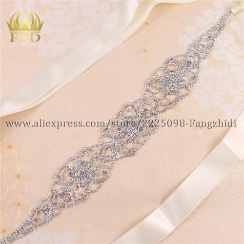 FZD 2 Pieces Crystal Metal Chain Applique Fashion Sewing on Beaded Decoration for Wedding Dresses Arts,Crafts& Sewing DIY