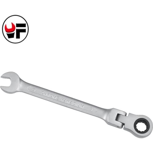 YOFE 9mm Metal Flexible Head Ratchet Wrench Open End and Ring Combination Quick Universal Spanner Hand Tool For Bike Or Car