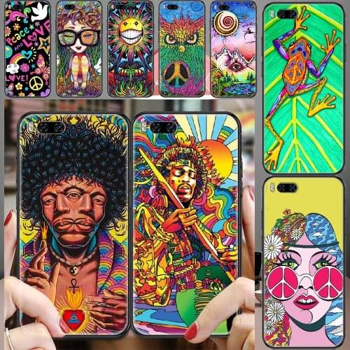 Hippy Hippie Psychedelic Art Phone case For Xiaomi Mi Max Note 3 A2 A3 8 9 9T 10 Lite Pro Ultra black art back soft hoesjes