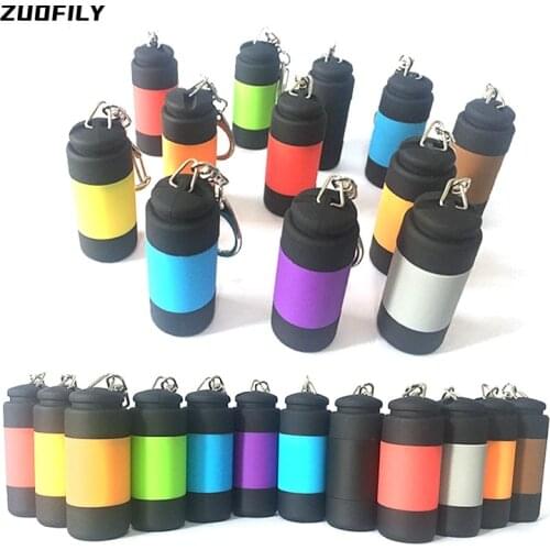 NEW Pocket LED Flashlight USB Rechargeable Portable Waterproof White Light Keychain Torch Outdoor Hiking Flashlight with Battery