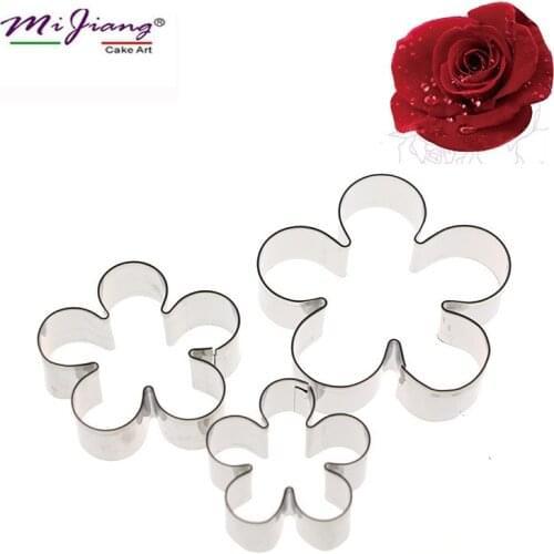 Cupcake Sugar Paste Rose Flower Petal Cutter DIY Cake Mold Fondant Cookie Cutters Wedding Cake Decorating Baking Tools A369