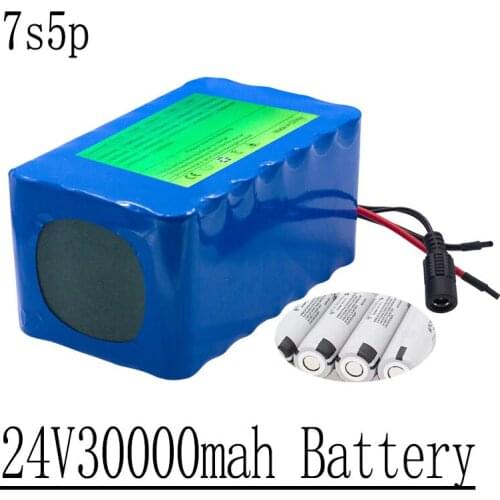 Lithium Ion Electric Bicycle Wheelchair Battery 24V 30ah 7S 5P 29.4V 15A BMS 250W 350W 18650