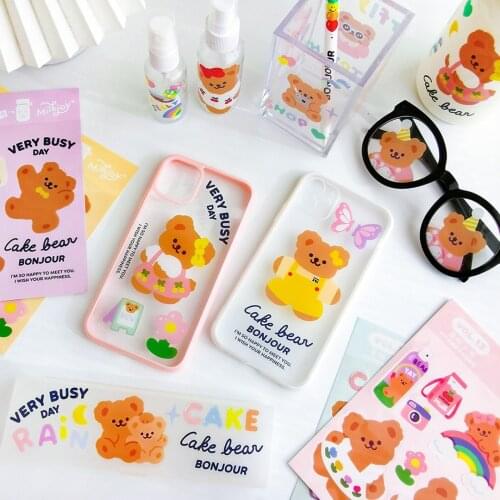 MINKYS New Arrival 2pcs/lot Kawaii Rainbow Bear Scrapbooking Sticker Traceless Decorative Stickers Gift School Stationery