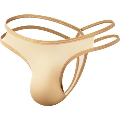 Male Sexy Underwear Solid Color Black Bulge Pouch Jockstrap G-string Thongs Strappy Elastic Waistband T-back Underwear for Men