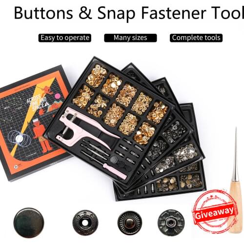 Snap Fasteners Kit , 80Pcs-100Pcs/ Set Metal Button Snaps with Fastener Snap Pliers multiple Color Snaps for Clothes,Jean,Shoes
