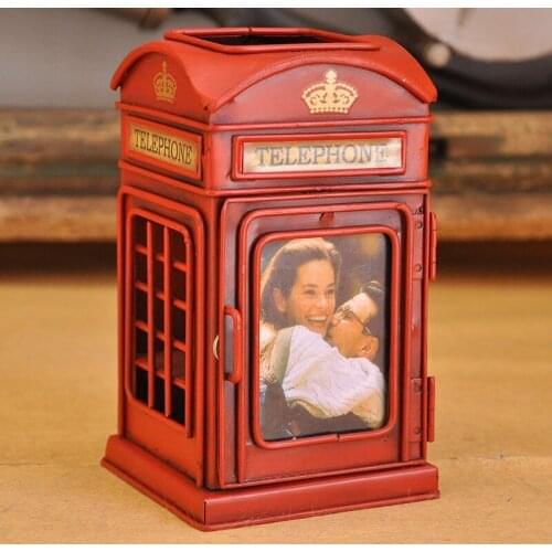Ancient phone booth design desktop pen holder Desk Organizer