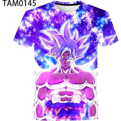 Dragon ballainme 2021 summer new animation 3D printing fashion casual short sleeve Street cool T-shirt childrens casual wear