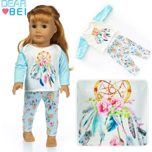2020 New Light blue suit Fit for American Girl Doll Clothes 18-inch Doll , Christmas Girl Gift(only sell clothes)