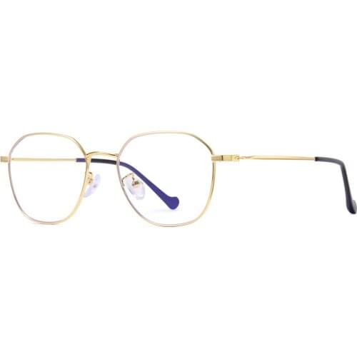 Veshion Anti Blue Light Glasses Women Optical Frame Square Game Computer Eyeglasses for Men Retro Gold Metal Frame