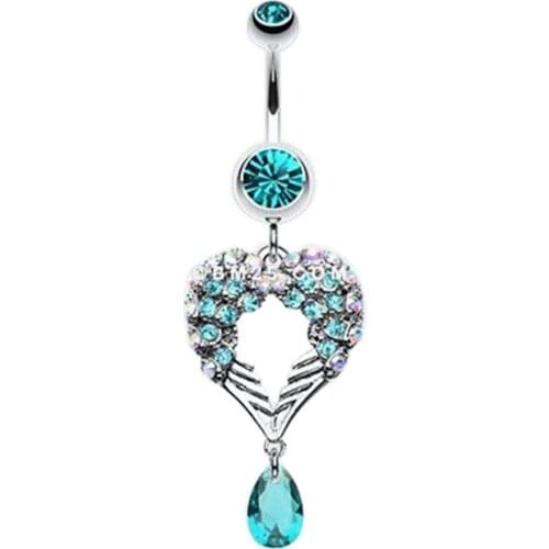 Double Wings Surgical Steel Belly Button Earring Belly Piercing Navel Piercing Body Accessory