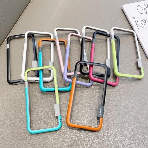 For iPhone 13 Pro Max Mini 12 11 XS X XR SE 2020 7 8 6 6S Plus Bumper Shockproof Liquid Silicon Flexible Phone Frame Case Cover