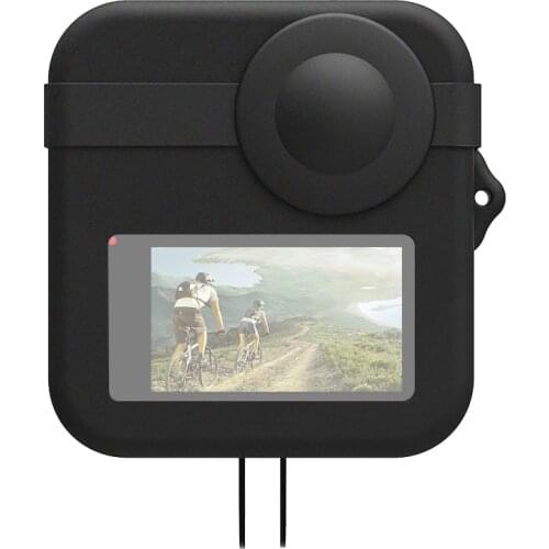 PULUZ for GoPro Max Dual Lens Caps Case + Body Silicone Protective Case Soft Scratchproof / Falling Resistant Cover Black