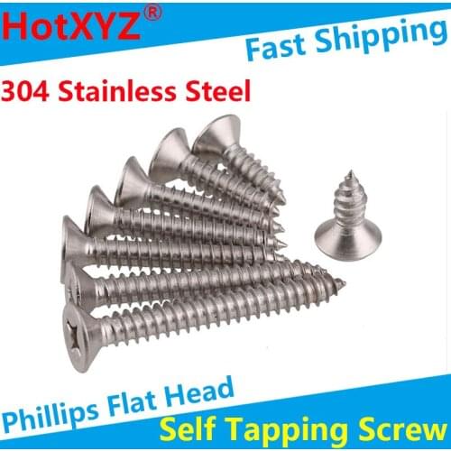 304 Stainless Steel Phillips Flat Head KA GB846 Cross Recessed Countersunk Self Tapping Wood Screw M1M1.2M1.4M2.0M2.2M2.6M3M3.5