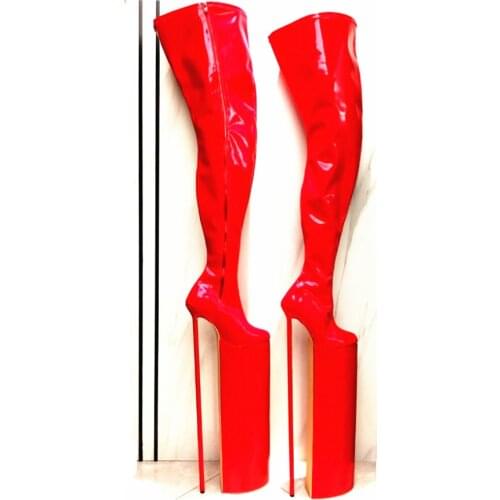 23.62in Heel Height Sexy Womens Boots Round Toe Stiletto Heel Platform Over The Knee Boots US size 6-14 No.604