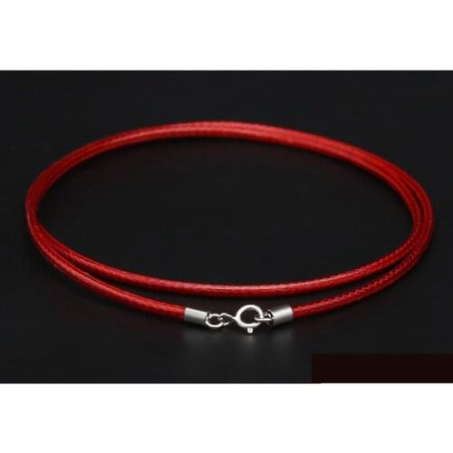Black Red Color Leather Line Waxed Cord Cotton Thread String Strap Necklace Rope for Jewelry Making DIY Pendant 1mm 2mm 3mm