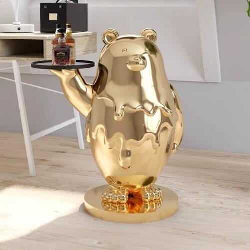 Nordic Style Polar Bear Landing Tray Ornaments Office Room Home Decor Fashion Statue Creative Living Room Decoration Sculptures