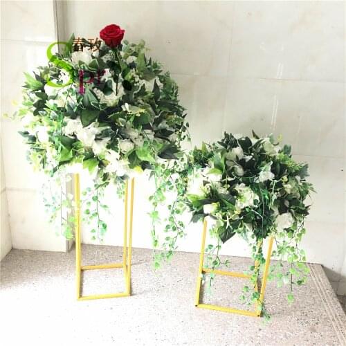 SPR 30-55cm wedding table centerpiece flower ball green leaves arch table runner flowers artificial party decoration backdrop