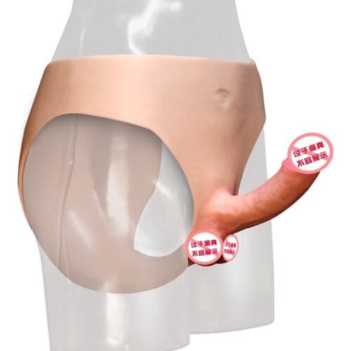 Super Long Female Wear Penis Pants Masturbation Device Strapon Realistic Dildo With Scrotal Lesbian Sex Toys For woman And Man