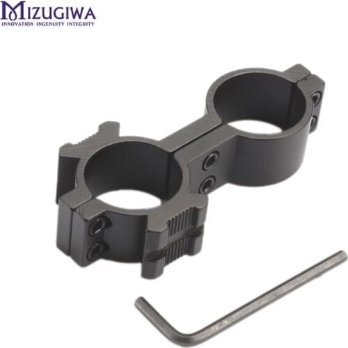 Tactical Universal 25.4mm Dual Barrel Ring Hole Large 8-shaped mount For Rifle Flashlight Torch Laser With 20mm Side Rail Airgun