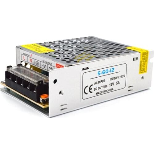 AC Power Supply 12V 5A Lighting Transformers 5A Switching Power Source Transformer 220V to 12V Fonte 60W Driver For LED Strips