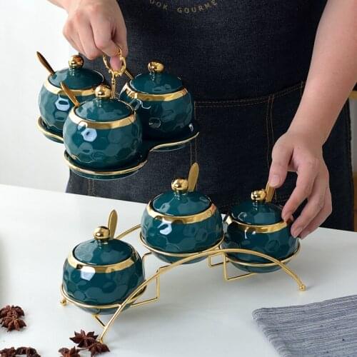 NEWYEARNEW Ceramic Spice Storage Bottles Jars Kitchen Tools Set Japanese-style Combination Herb Home Wedding Gift