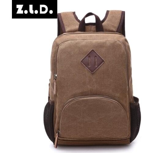 Z.L.D. Mens and Womens High Quality Canvas Backpack Fashion Casual Backpack Teen Student Bag Short Travel Backpack Mochila