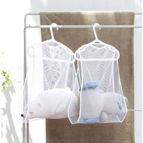 1Pcs Folding Polyester Mesh Storage Holder Hanging Net White Breathable Pillow Drying Rack Clothes Racks Pillow Drying Rack