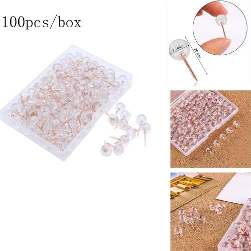 100PCS Push Pins Rose Gold Map Thumb Tacks, Steel Point, for Bulletin Board, Fabric Marking, Crafts &Office Organization