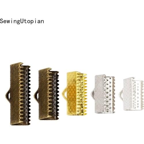 100PCS Diy Plated Gold Horse Mouth Clips Leather Cord Buckle Connector Waistcoat Buckle Metal End Fastener Jewelry Accessories