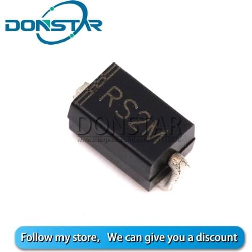 100PCS Rectifier Diode RS2M DO-214 FR207 DO-214AC SMA SMD