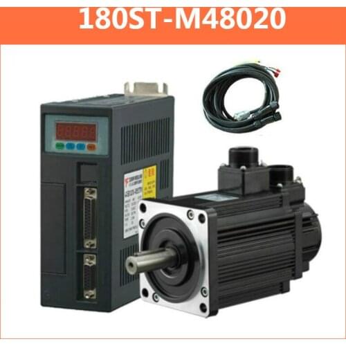 180ST-M48020 AC servo motor AC 380V Servo motor 10KW 48N.M 2000rpm AC Servo Motor + 380V Servo driver with 3 meter cable