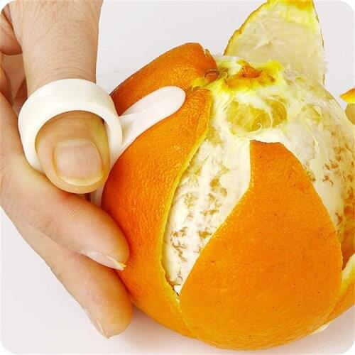 2Pcs Plastic Ring Handhold Portable Mini Fruits Orange Lemon Mouse Opener Peeler Ring Kitchen Tools