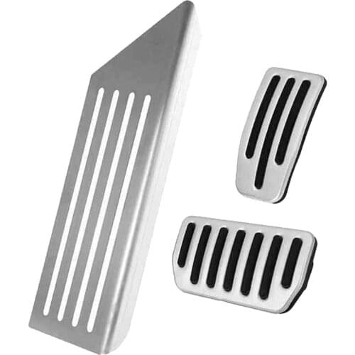 3PCS Anti- No Drilling Aluminum Rest Brake Gas Accelerator Pedal Covers Foot Pedal Pads Kit for Tesla Model 3 2019-2021