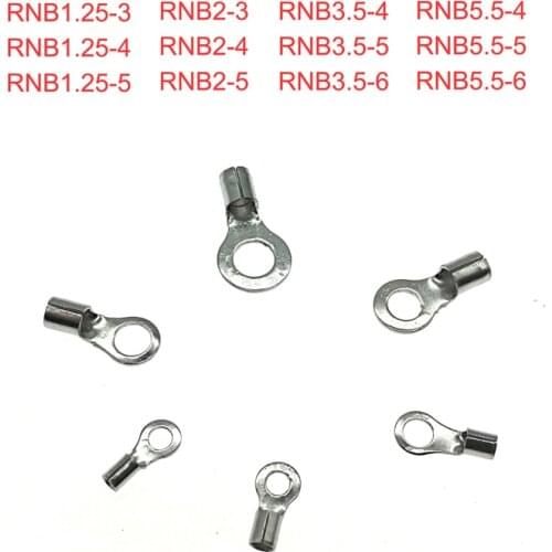 50pcs Ring bare cord end terminals Electrical crimp terminal naked wire connector RNB1.25-3~RNB5.5-6 wiring cable ferrules