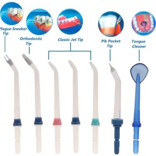 7pcs Dental Water Oral Care Irrigator Flosser Tooth SPA Teeth Pick Cleaner Nozzle Plaque Tip Cleaning Jet Cleaner Hygiene