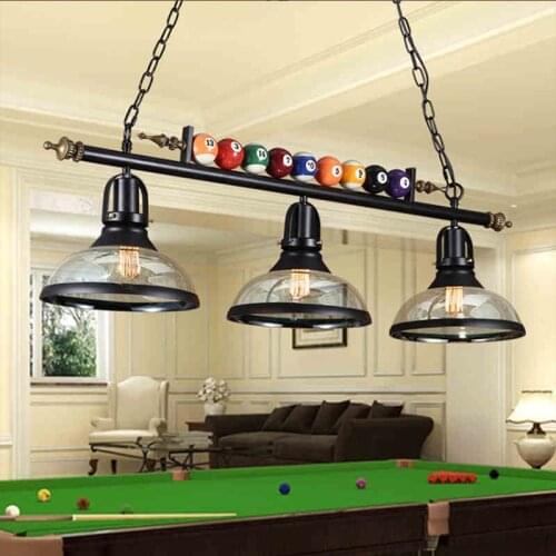 American Chandeliers Glass Shade Retro Industrial Restaurant Bar Billiard Room Light Wrought Iron Vintage Fixtures Chandelier