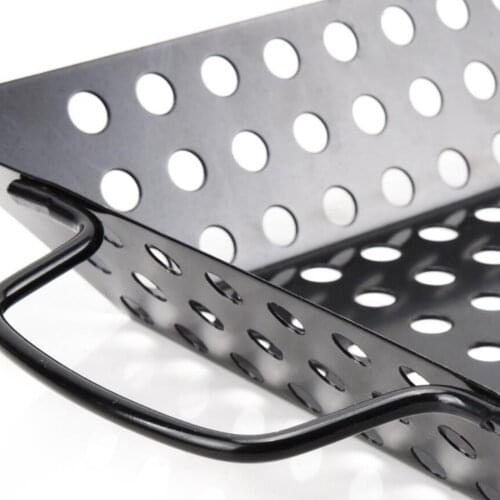 BBQ Non-stick Grill Pans Square Grilling Tray for Outdoor Camping Barbeque