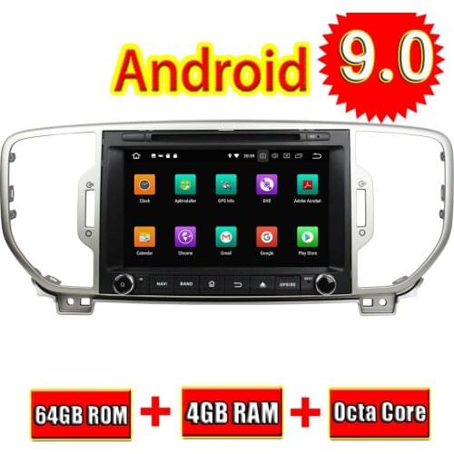 Topnavi Octa Core Android 9.0 Car Multimedia Player For Kia Sportage 2016 Audio Radio Stereo 2 DIN GPS Navigation NO DVD