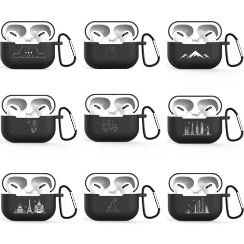 Cover for AirPods Pro case protective shell soft silicone color printing pattern anti-lost Apple airpod case cover headset cases