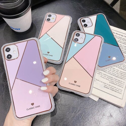 Phone Case For iPhone 11 Pro Max XR X XS Max Candy Color Cases For iPhone 7 8 Plus SE 2020 Soft TPU Macaron Contrast Back Cover
