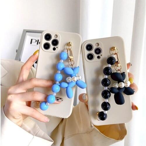 Ins Cream Smiley Chain Bracelet Soft Phone Case For Samsung Galaxy S21 S20 Plus + Ultra FE S10 S9 S8 Pro S6 S7 edge Lite Note 9