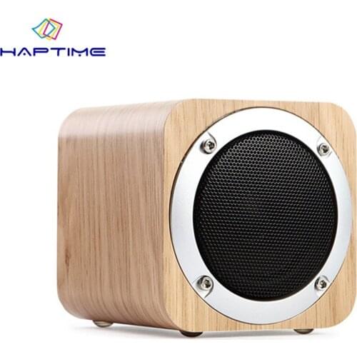 Wooden Bluetooth Speaker Subwoofer Mini Desk Loudspeaker Portable Wireless Speakers Support TF Card Playing MP3 Music and FM
